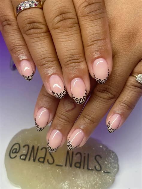 leopard print tips nails